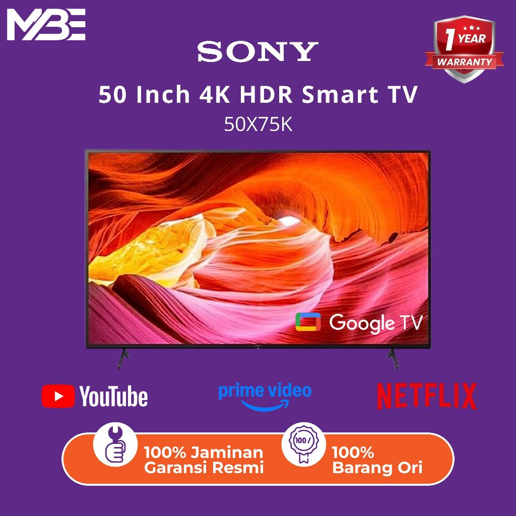 SONY TV 50 INCH 50X75K Smart TV 4K Ultra