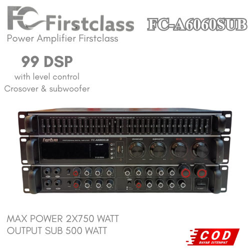 Amplifier Firstclass FC-A6060SUB Power Amplifier Firstclass FC A6060 SUB + Crossover