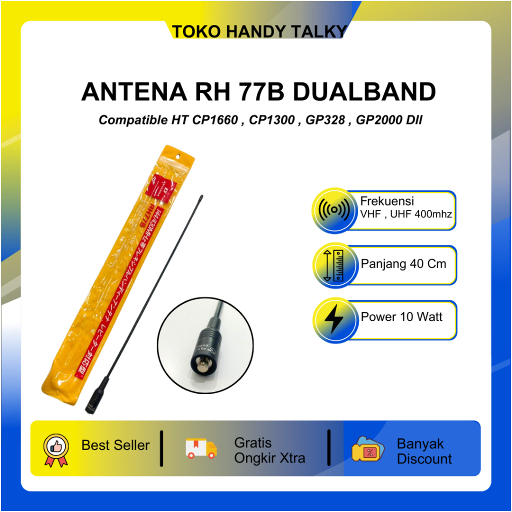 ANTENA RH77B RH-77B RH 77B MOTOROLA DUAL BAND ANTENA HT