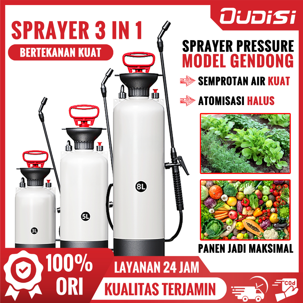 tangki semprot manual multifungsi pressure sprayer 3/5/8 liter alat semprot pertanian