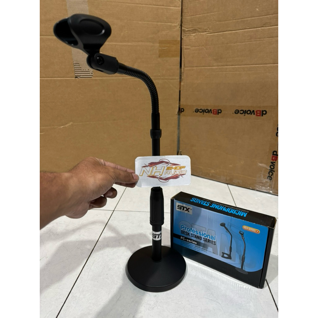 Stand Cagak STX Mic Pendek Tekuk Stand Mimbar Meja Stand Microphone Stand Mic Tekuk Full Besi Stand 