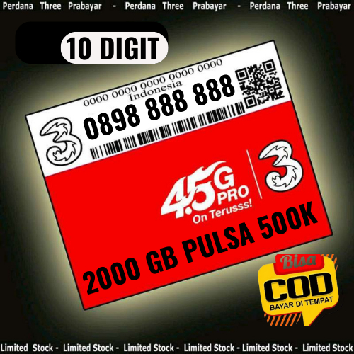Terbaru Kartu Perdana Tri Dengan Nomor Cantik 10 Digit Angka Bonus Pulsa Dan Kuota Utama