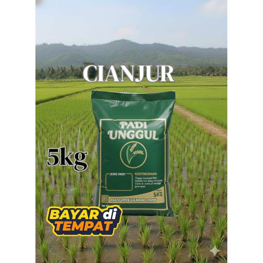Benih padi unggul CIANJUR kemasan 5 kg kualitas original unggul
