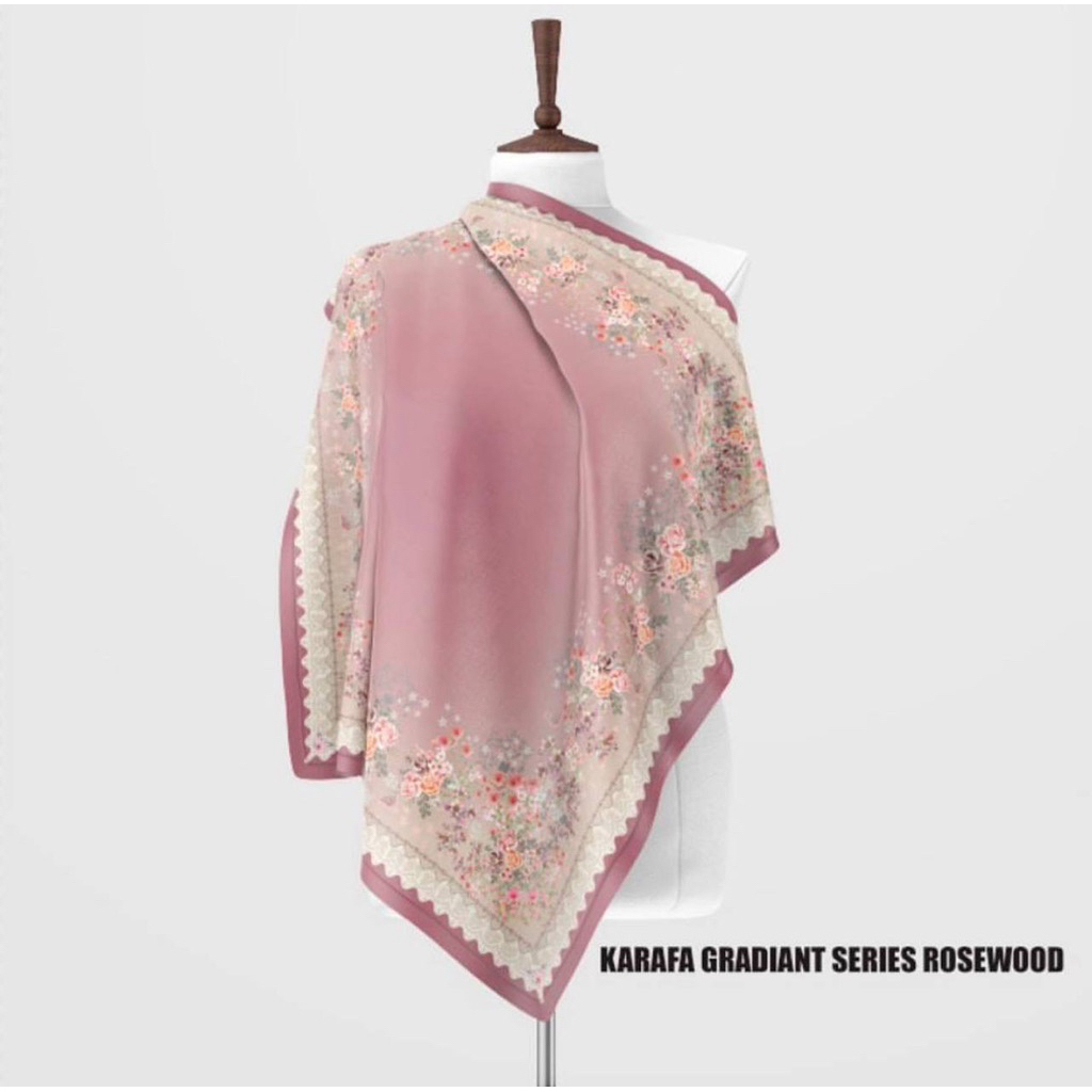 Hijab Segi Empat Motif Premium Karafa Gradiant dengan Bahan Cotton Voal Adem dan Nyaman