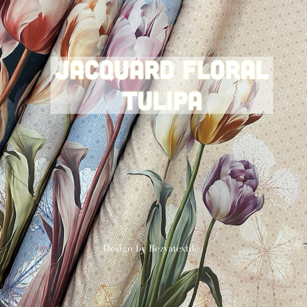 JACQUARD FLORAL TULIPA/ JACQUAR MITIF / KAIN JACQUARD COROK BUNGA