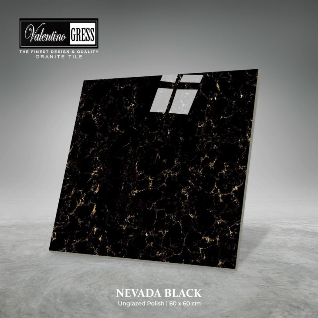 Granite 60x60 VALENTINO GRESS NEVADA BLACK | Unglazed polish