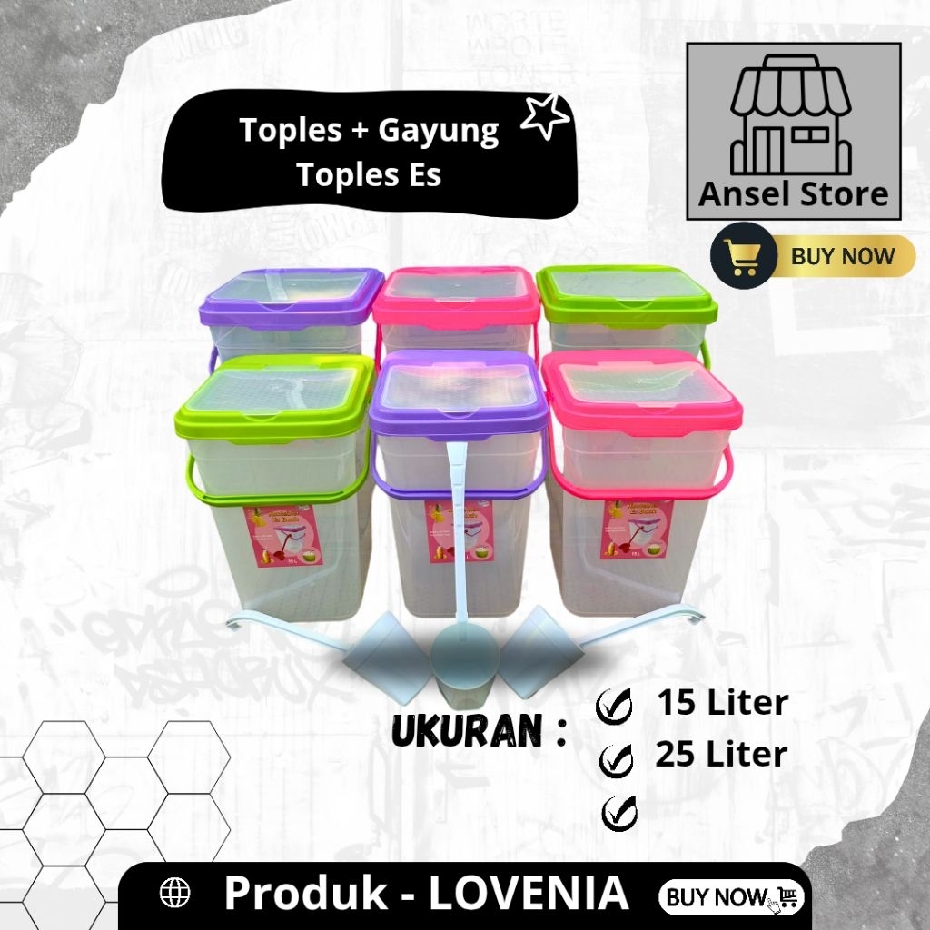 Lovenia - Toples Es Buah + Gayung 15 Liter dan 25 Liter / Aquarium Es