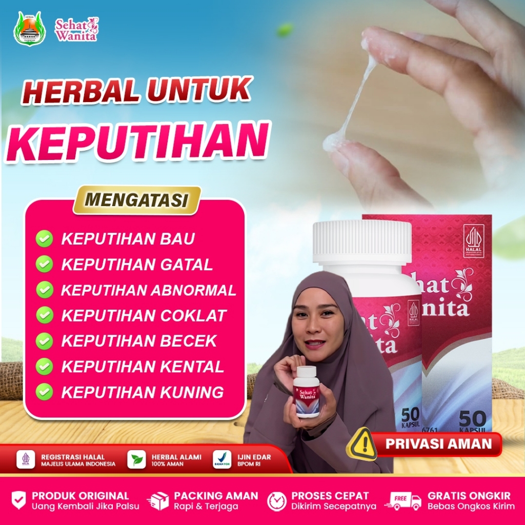 Obat Keputihan Gatal Bau, Keputihan Untuk Ibu Hamil, Keputihan Becek - Sehat Wanita Asli 50 Kapsul