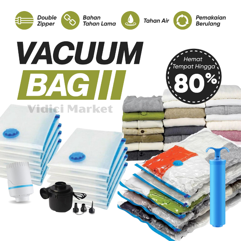 VACUM PLASTIC VACUM BAG TRAVEL VACUM BAJU PAKAIAN TRANSPARAN