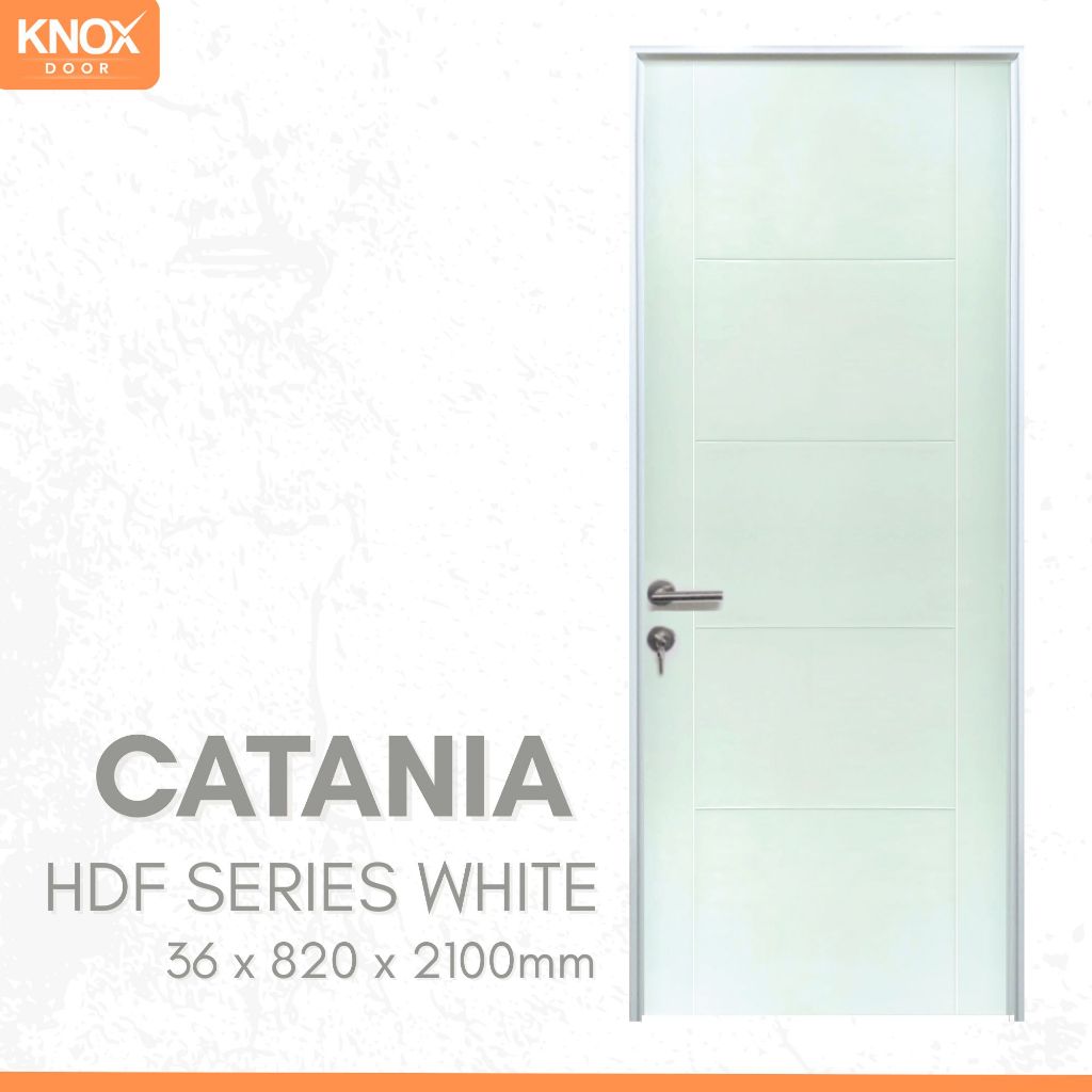 KNOX DOOR - Pintu Interior HDF Series White Catania l 36x820x2100mm l Only Pintu l Fullset l Kusen A
