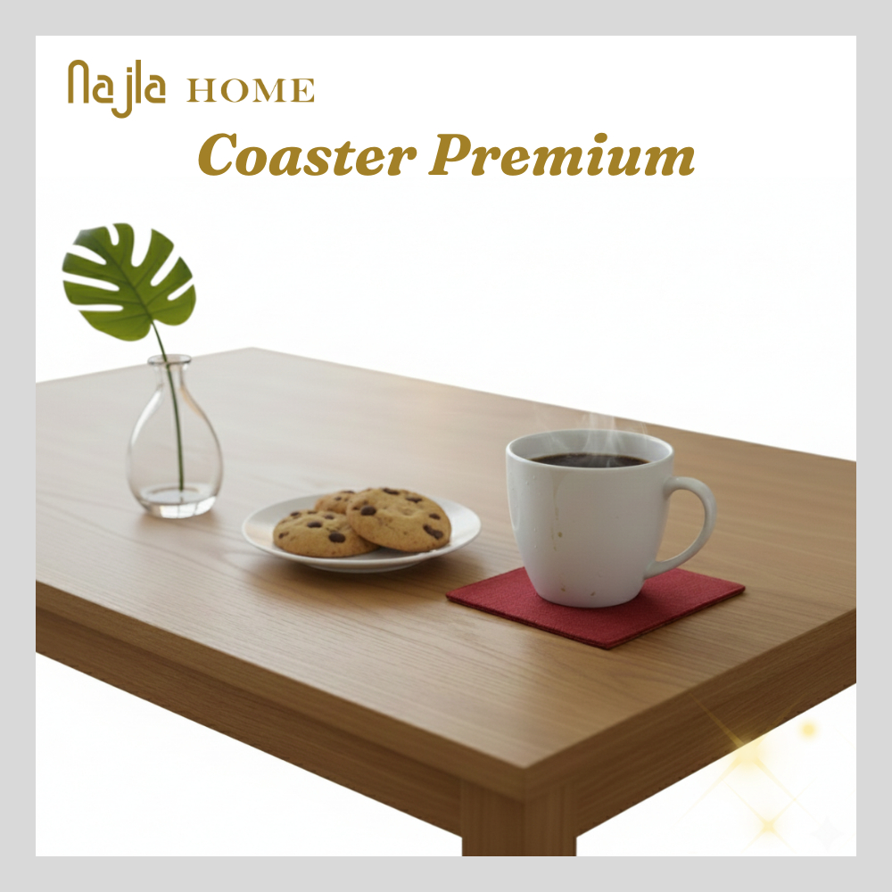 NAJLA HOME - Coaster Premium Cotton Double Side 10.2 x 10.2 cm 2pcs | Tatakan Gelas Aesthetic | Tata