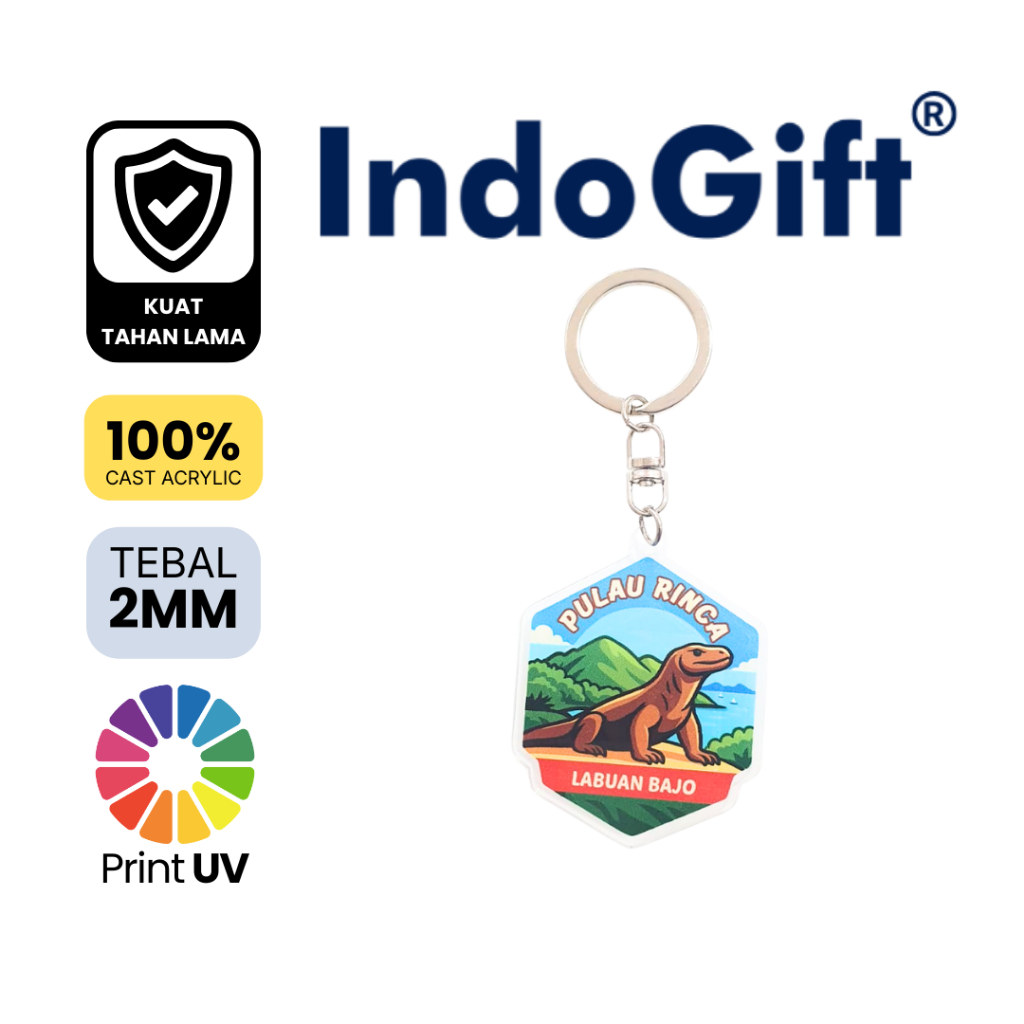 IndoGift Gantungan Kunci Akrilik Tipe 29 Souvenir Oleh Oleh Labuan Bajo