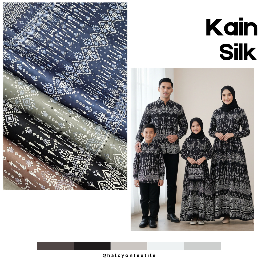 Kain Silk Sarimbit Motif Sultan Etnik Untuk Couple Lebaran