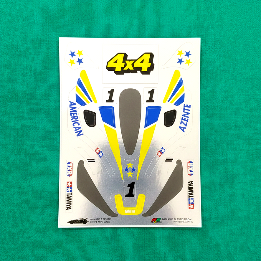 Stiker Azente - Body Putih/Silver Kombinasi Gold - Chome Metallic