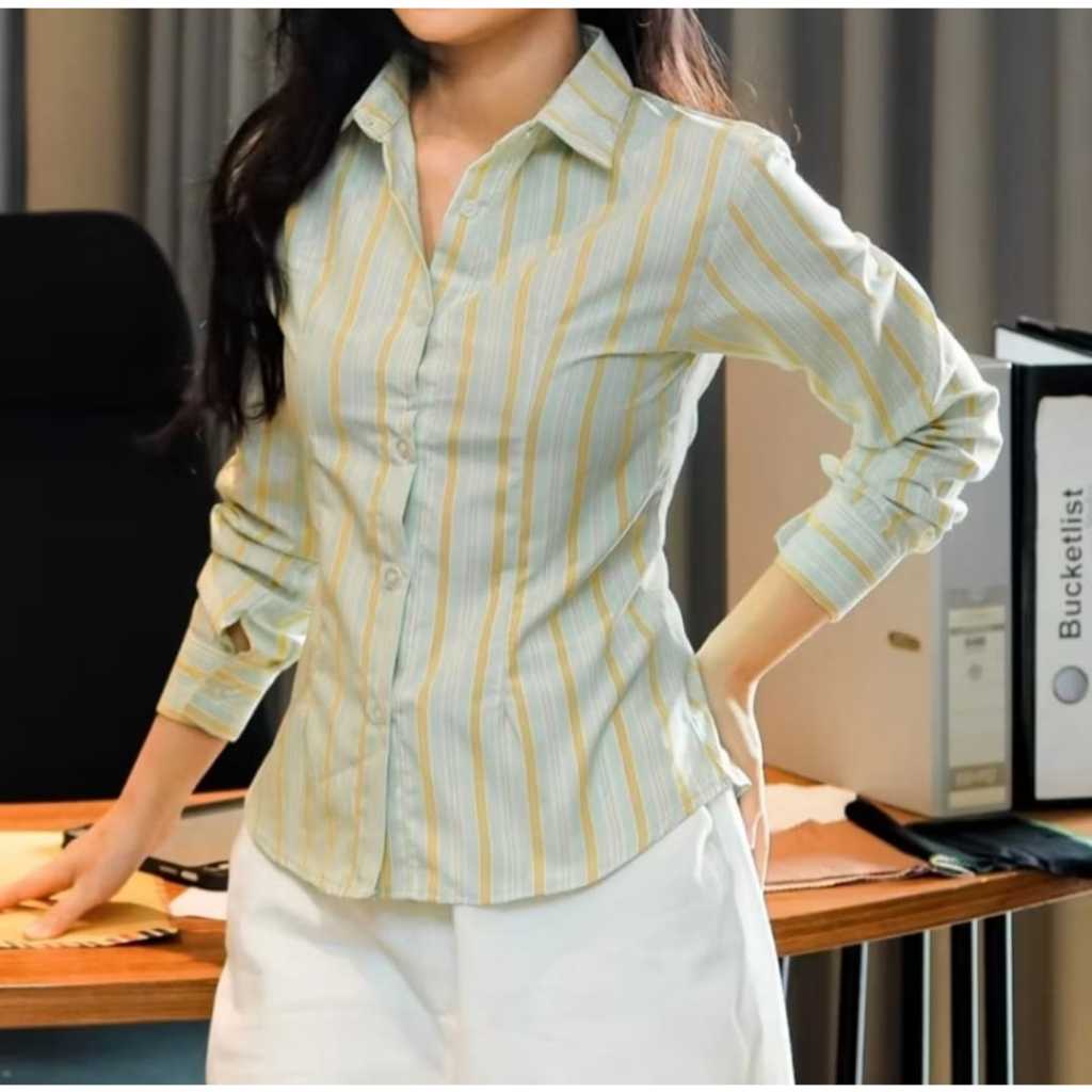 Kemeja Wanita Fitted Wispie Girl Boss Atasan Wanita Kekinian
