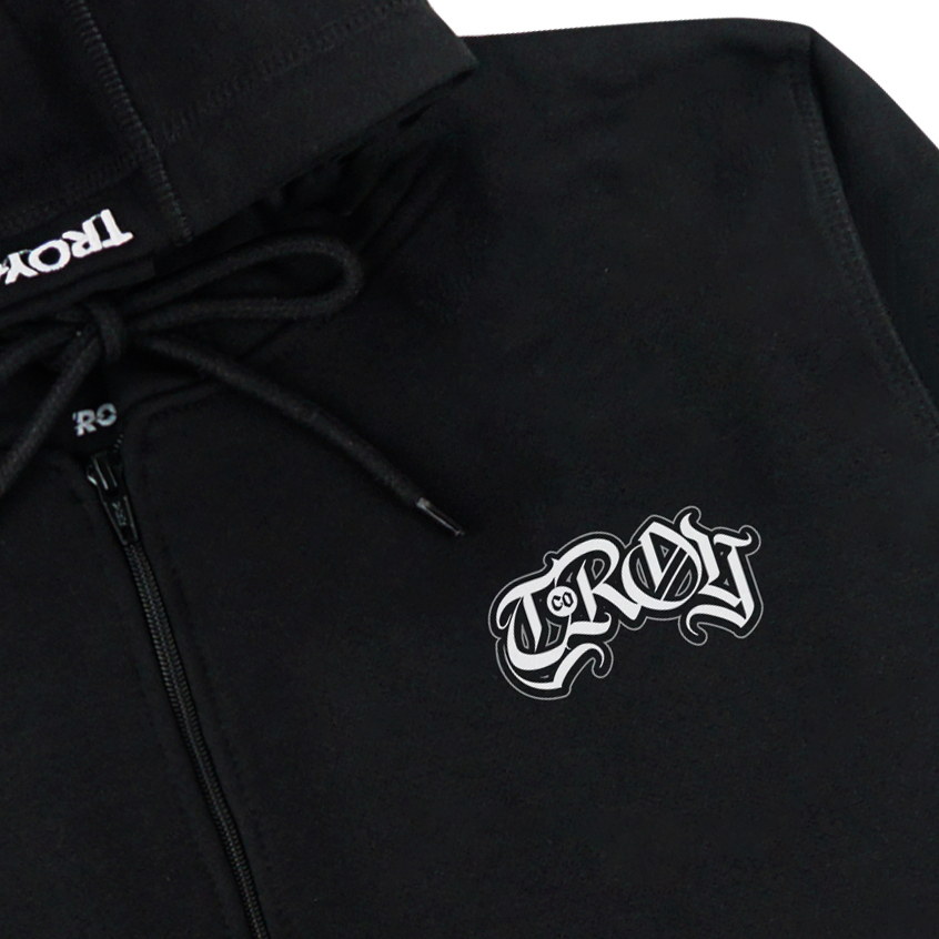 Troy Company Zipper Hoodie Balck Antlers - Jaket Hitam Hoodie Hitam Full Zip ZHD 2616