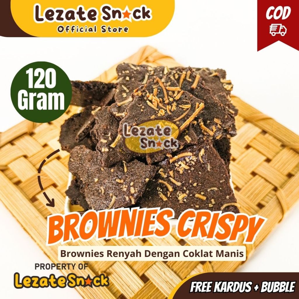 Kue Brownies Kering 120GR Crispy Renyah Manis Enak / Bronis Brownis Kering Crispy Kiloan Amanda Pang