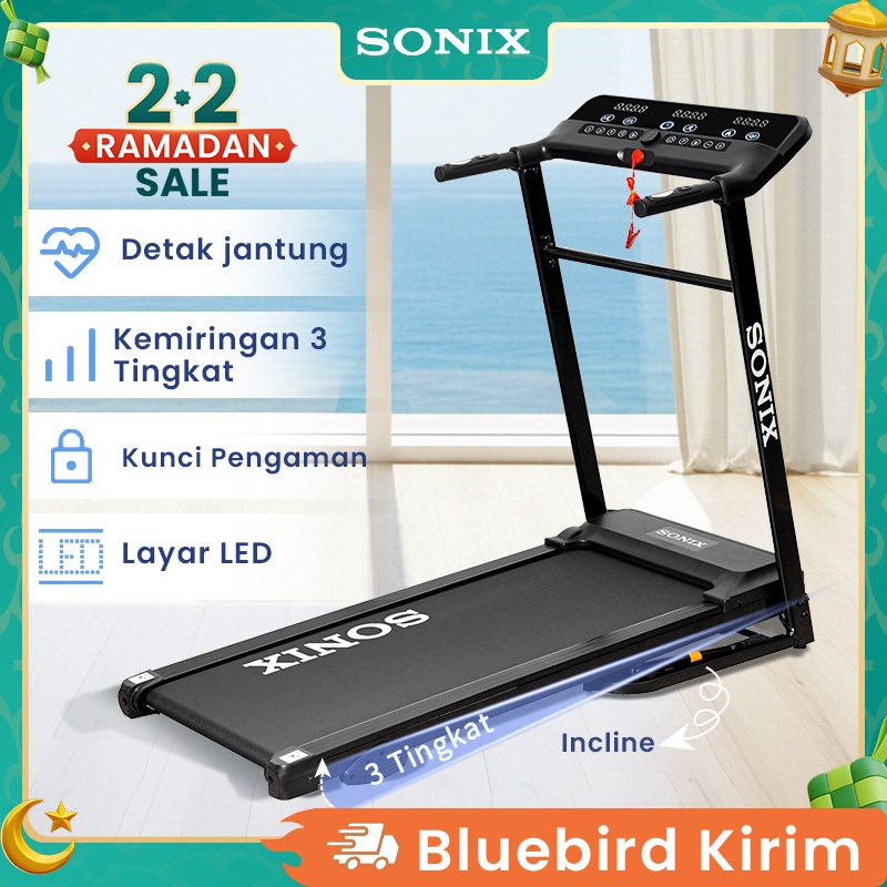 Sonix Listrik Incline Treadmill STR03 Heart Rate Dapat Dilipat Running Pad Alat Olahraga Home Fitnes