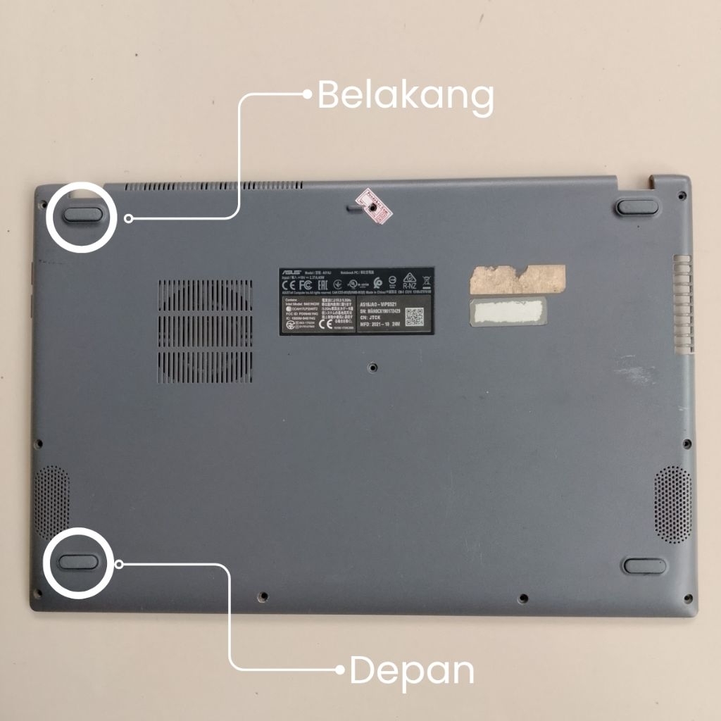 Karet Kaki Laptop Asus A516J | Rubber Feet Anti Slip | Dudukan Bawah