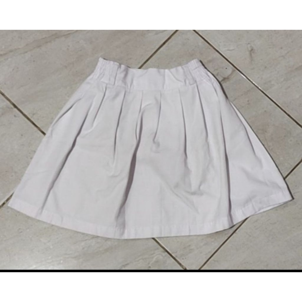 White Skirt Rok putih pendek seragam sekolah anak perempuan prelove bawahan sragam LP ±44cm panjang 