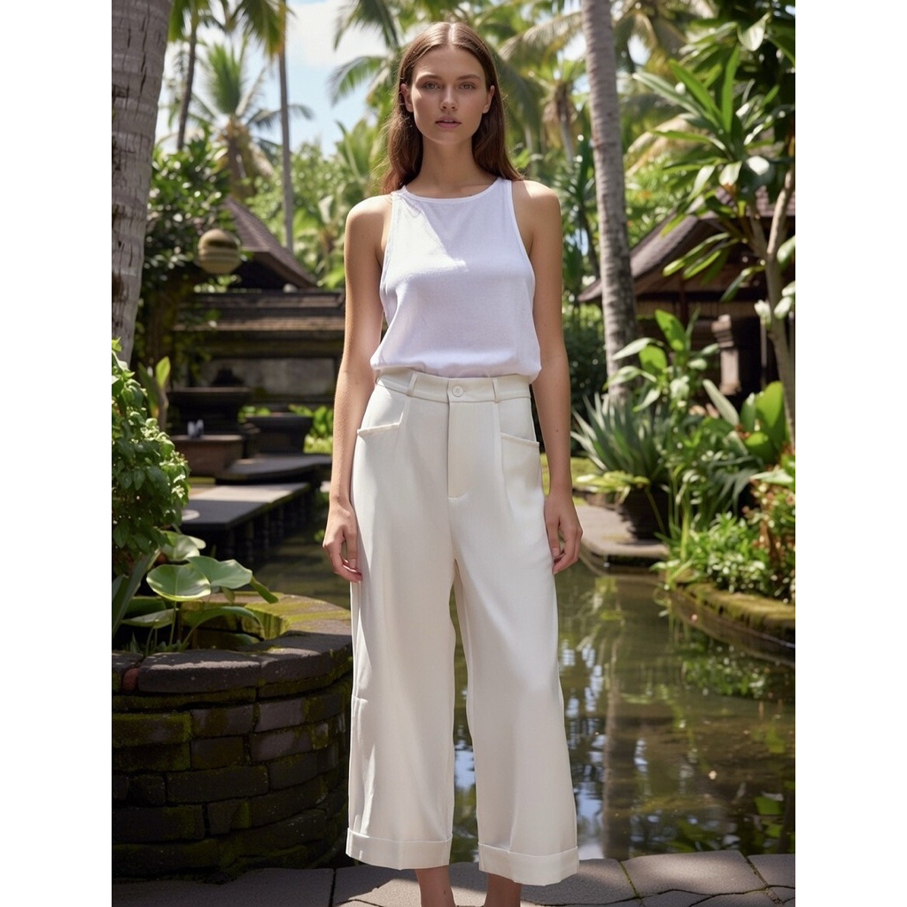 Celana Panjang Wanita Lentur Pinggang 80 cm & 100 cm Adem Santai Bali untuk Keseharian dan Liburan