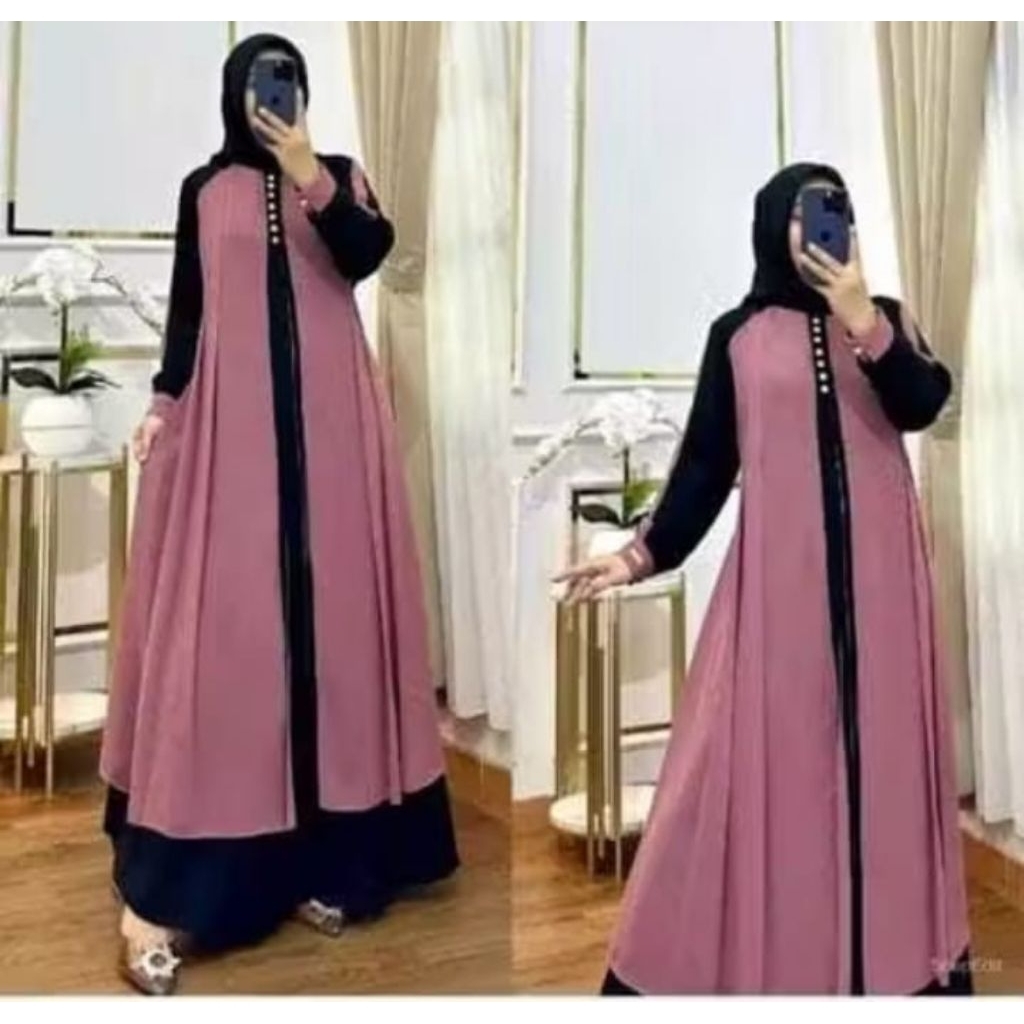 PROMO GAMIS ZAHRA AUTER GSMIS LEBARAN gamis wanita elegan