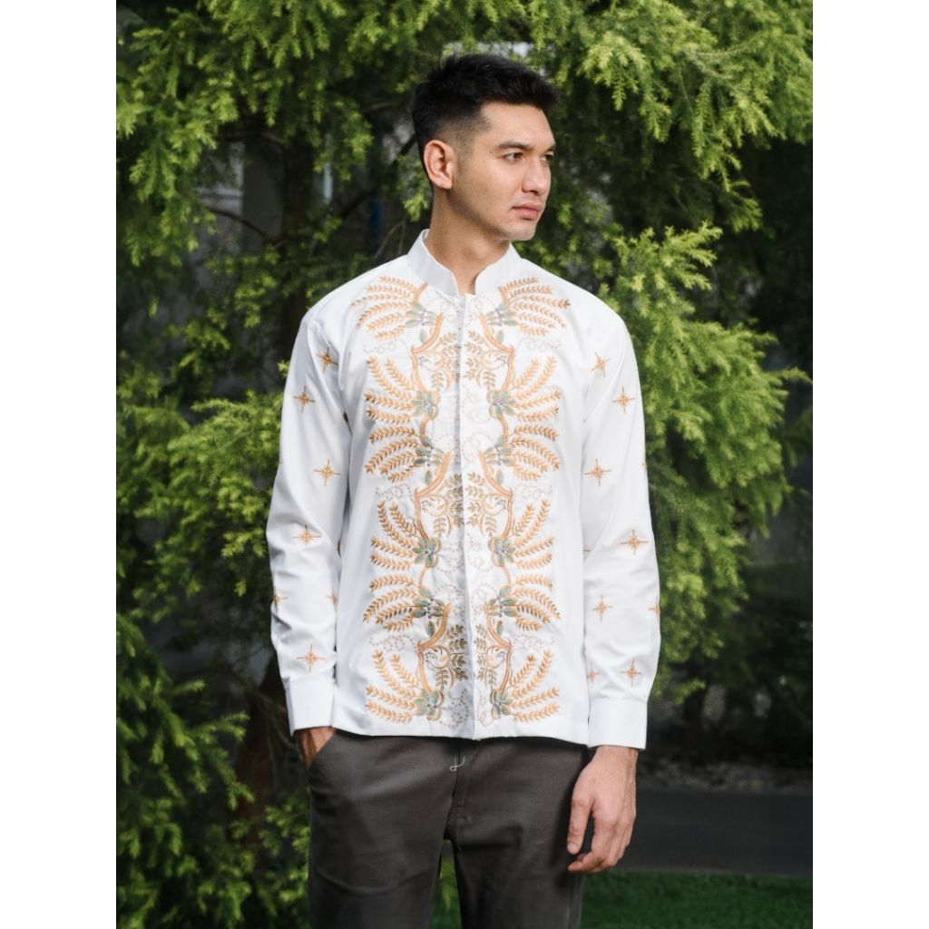 Kemeja Bordir Pria NUC.ID Jati 02 (Putih)