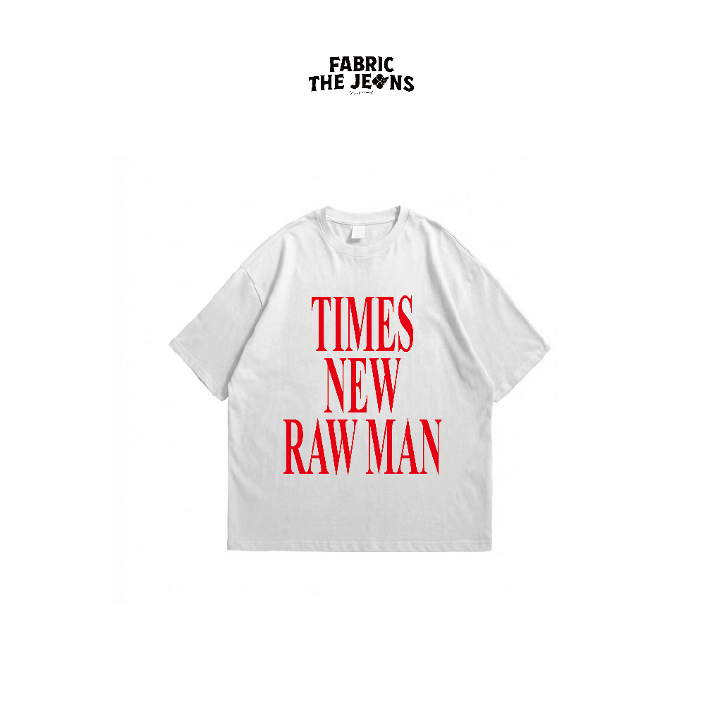FTJ - Fabric The Jeans - T-Shirt Times New Raw Man Heavyweight Cotton White