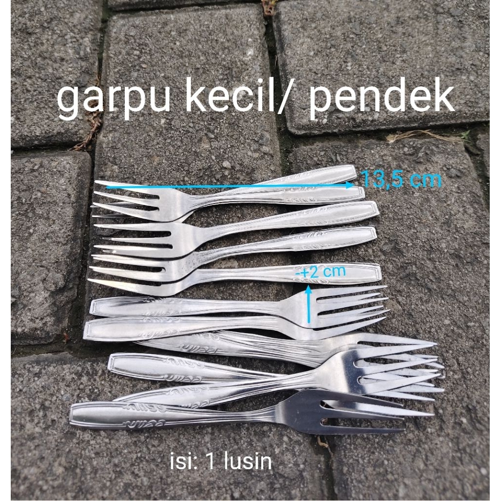 Sendok garpe kecil/ pendek stainless isi 12 pis/ 1 lusin