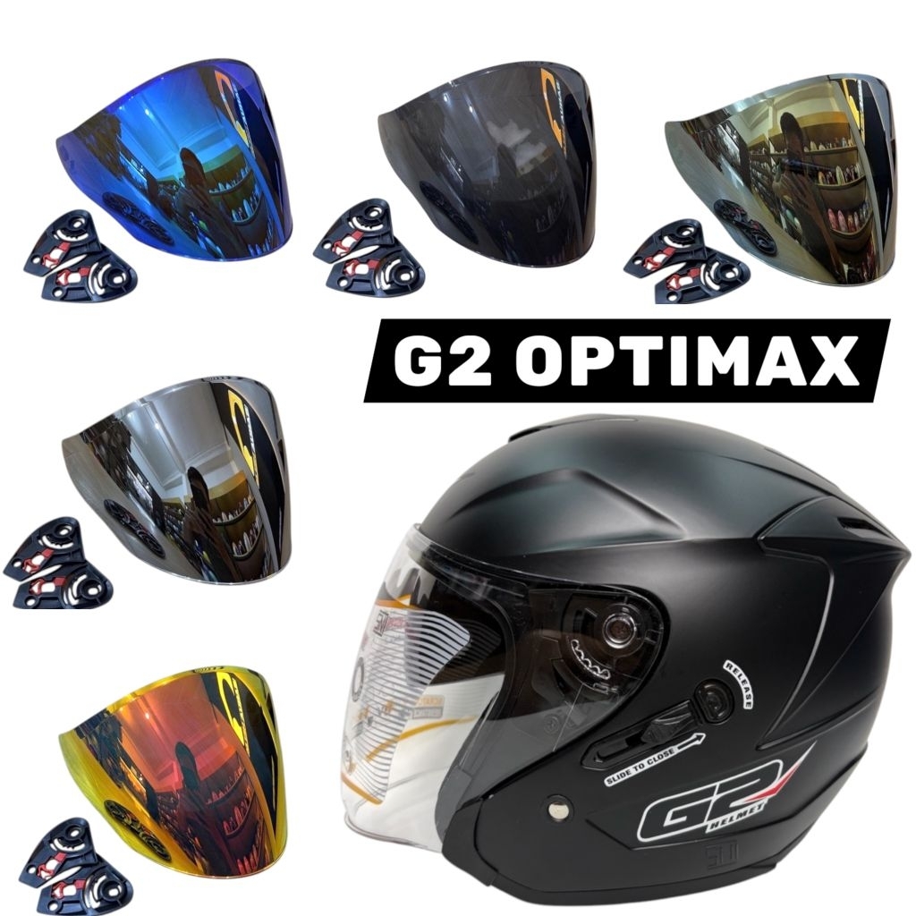 VISOR HELM G2  OPTIMAX DOUBLE VISOR ( NORISK ) Kaca helm venom G2 Optimax