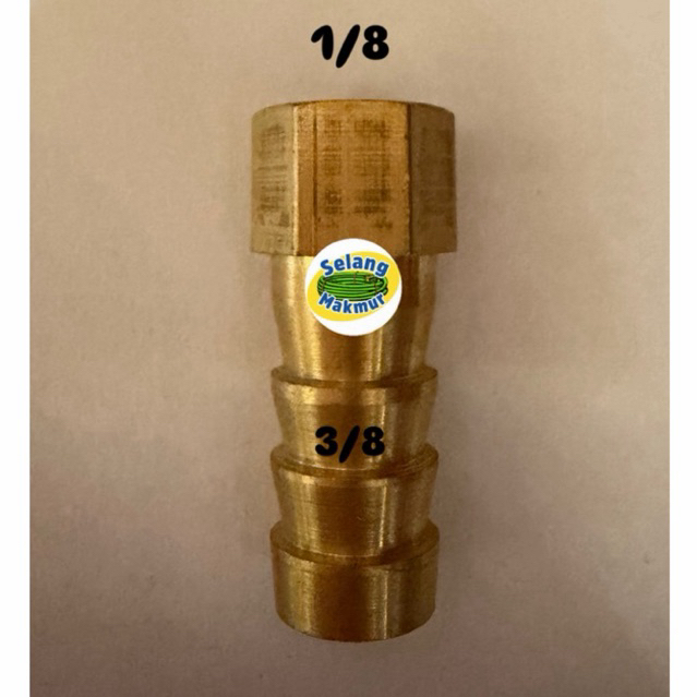 Nepel selang untuk regulator gas 12kg kuningan selang 3/8