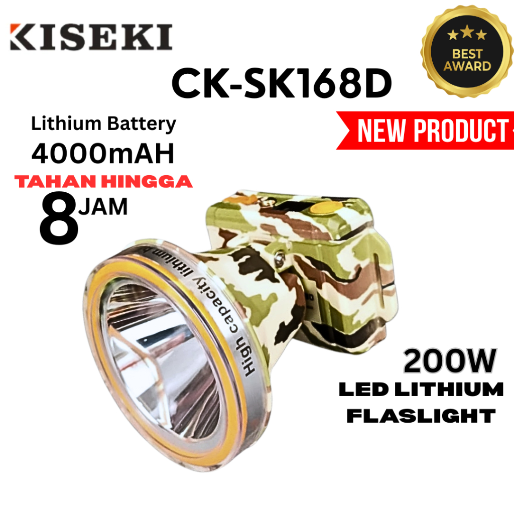 KISEKI CK-SK 168D / CK-SK 138D / CK-SK158 / CK-SK 288D /CK- SK 128D Senter Kepala 200W Anti Air Puti