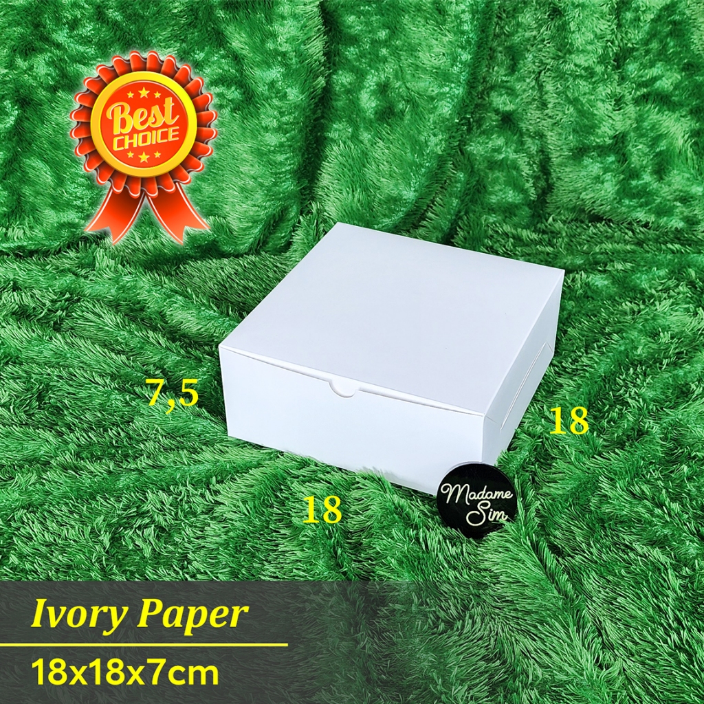 BOX IVORY LAMINASI - LUNCH BOX - KOTAK CATERING - DUS ROTI 18x18x7 (ISI : 10 PCS)