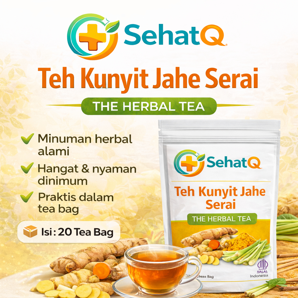 TEH KUNYIT,JAHE & SERAI/TUMERIC GINGER with LEMONGRASS TEA Herbal Tea Isi 20 Teh Celup
