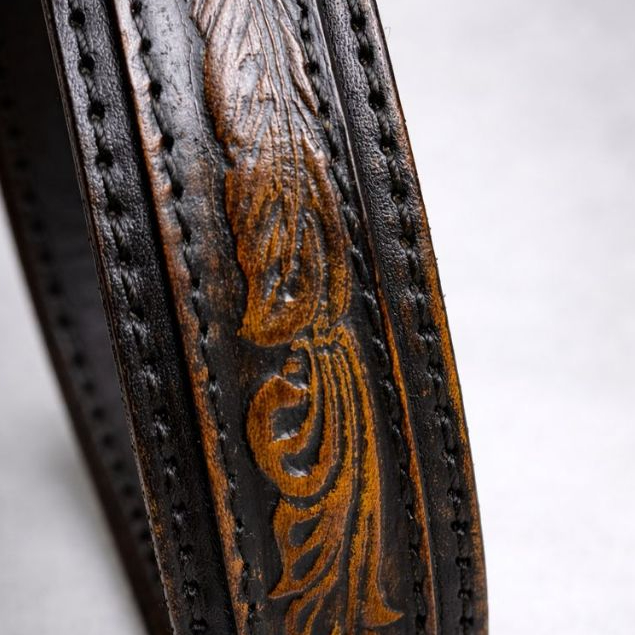 Kalung Anjing Kulit Premium Motif Ukiran – Big Size untuk Herder, Pitbull , Golden Retriever dan ras