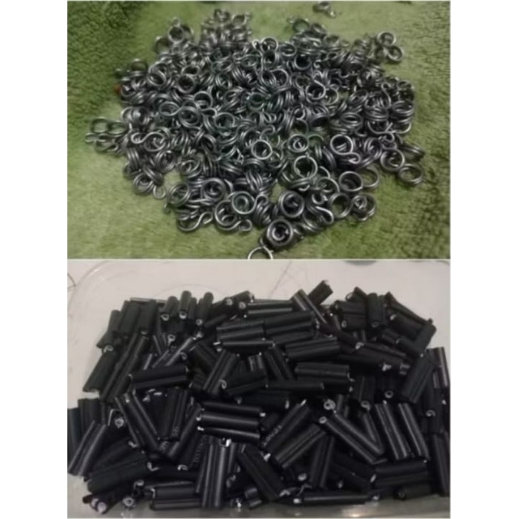 1 paket klem + ring 8 isi 100 pcs bahan untuk bikin jrat ruak2 racik gantung