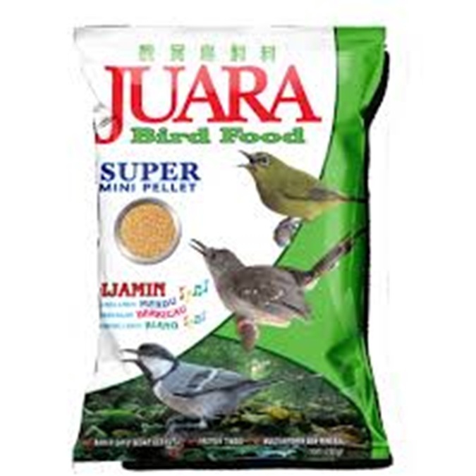 PAKAN JUARA BIRD FOOD SUPER MINI 250 GR PELLET WARNA COKLAT MURAH BERKUALITAS BURUNG PLECI PRENJAK T