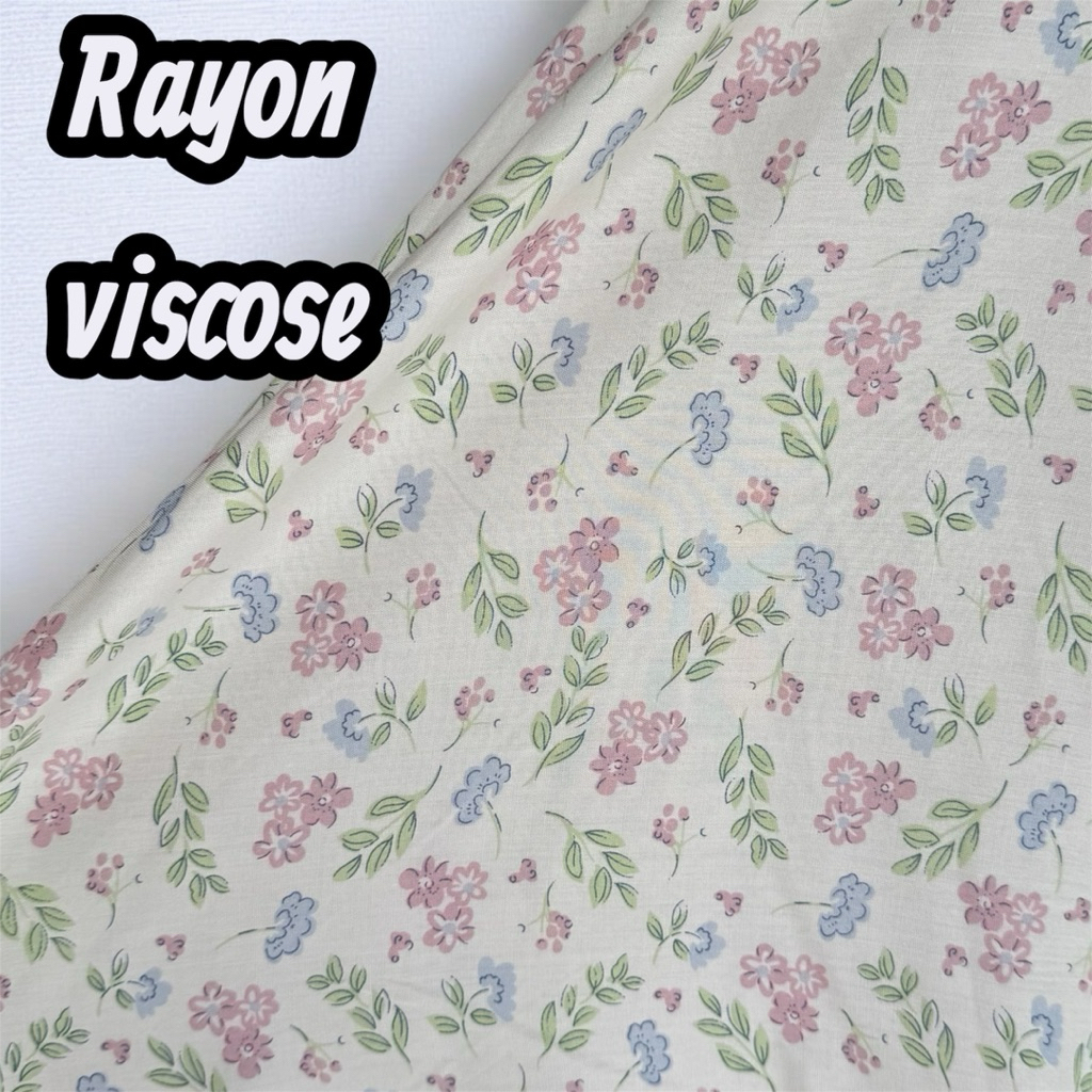 kain katun rayon viscose premium - rayon motif bunga zara - rayon meteran - lebar 150cm {RYO}