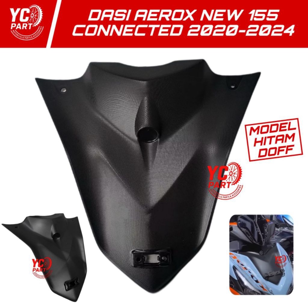 COVER FRONT PANEL DASI DEPAN AEROX NEW 155 CONNECTED HITAM DOFF • Dasi Aerox New Dasi Aerox 155 Tame