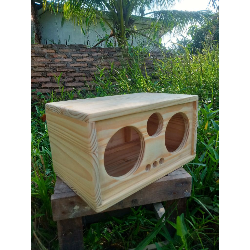 Box speaker miniatur 4 in+twiter 2 in bahan kayu jati belanda