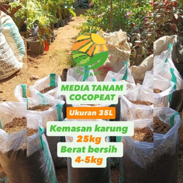 Cocopeat / cocopit Media tanam Organik 1 karung 35 Liter
