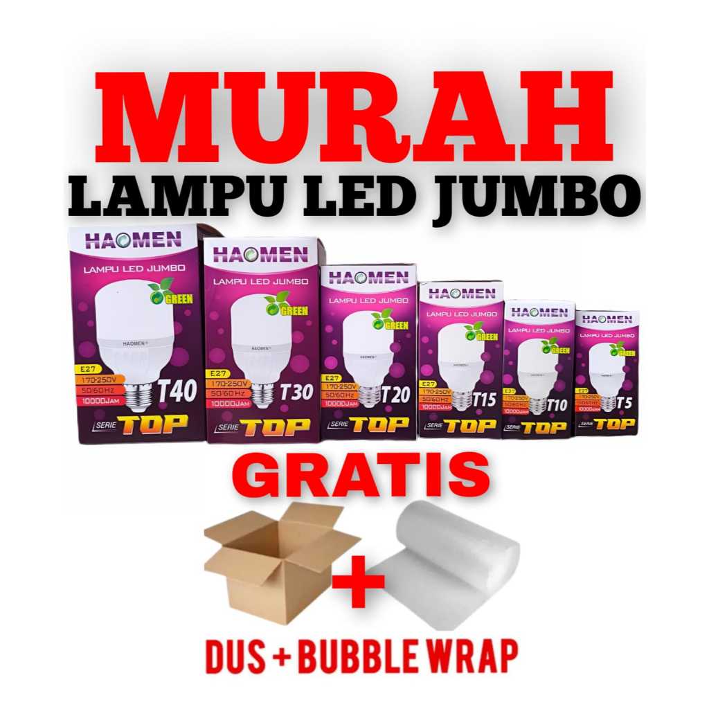 Lampu LED Putih HAOMEN Bohlam LED Lampu Bohlam HAOMEN LED 10WATT 15WATT  20W  30W  40W 60W 70W