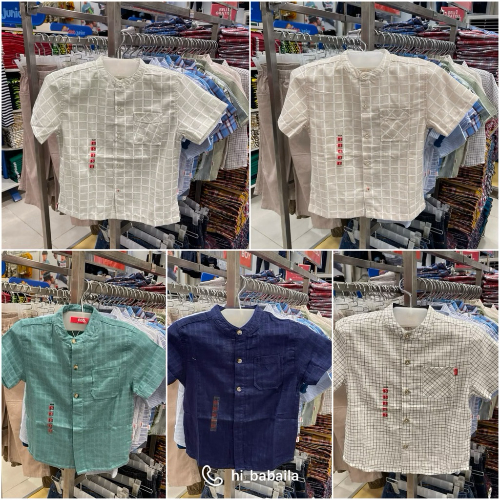 Cool Kids Kemeja Koko Lengan Pendek Anak Laki-laki 4-14 Tahun