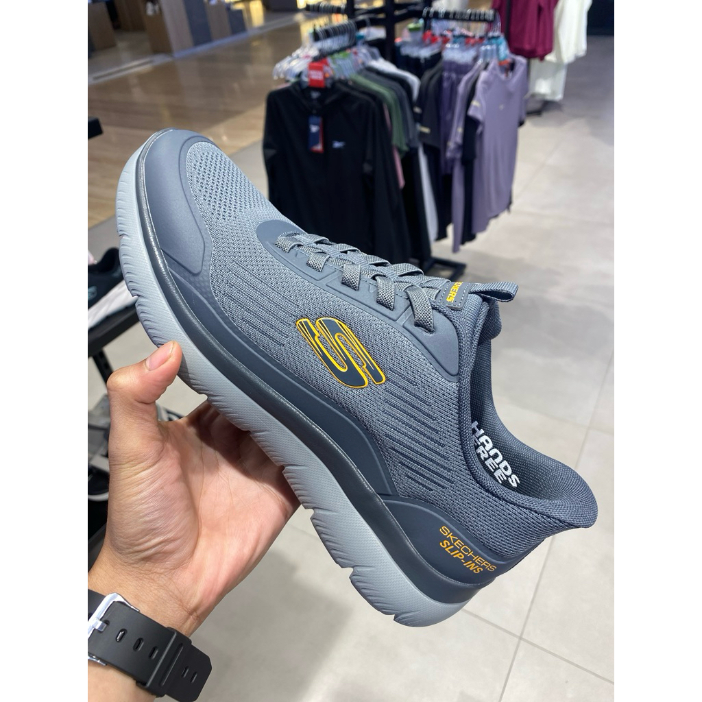Sepatu Skechers Pria Casual Go walk Summits Slip in Mens Grey Abu Original