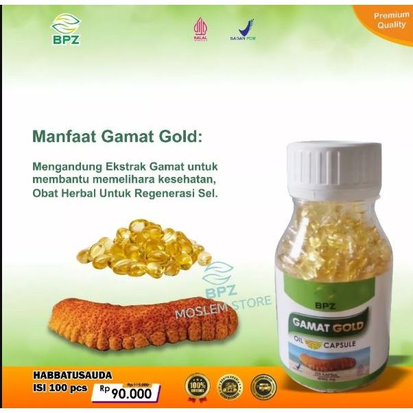 Gamat Gold oil capsule BPZ, Kapsul minyak Tripang oil