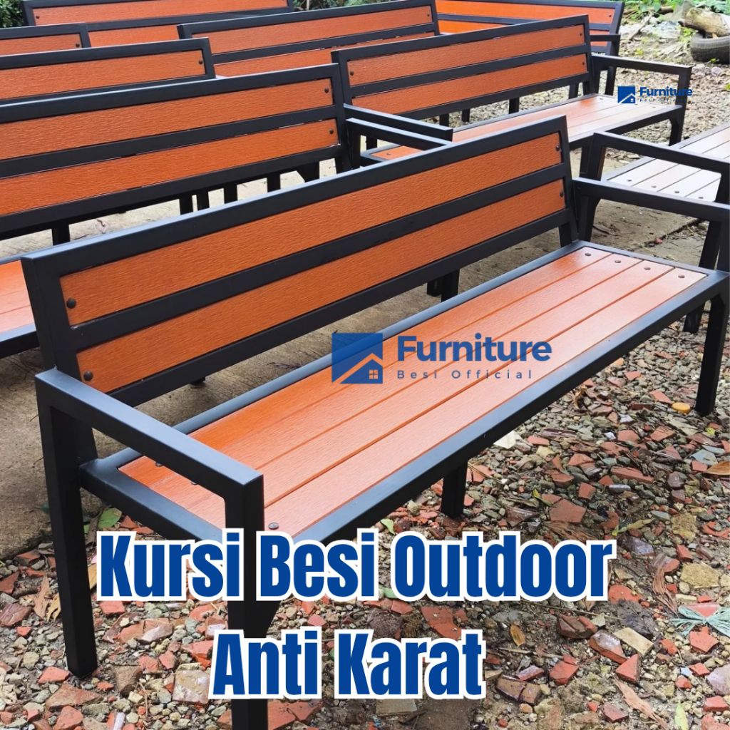 Kursi besi teras minimalis / Kursi besi sandaran / Kursi besi panjang