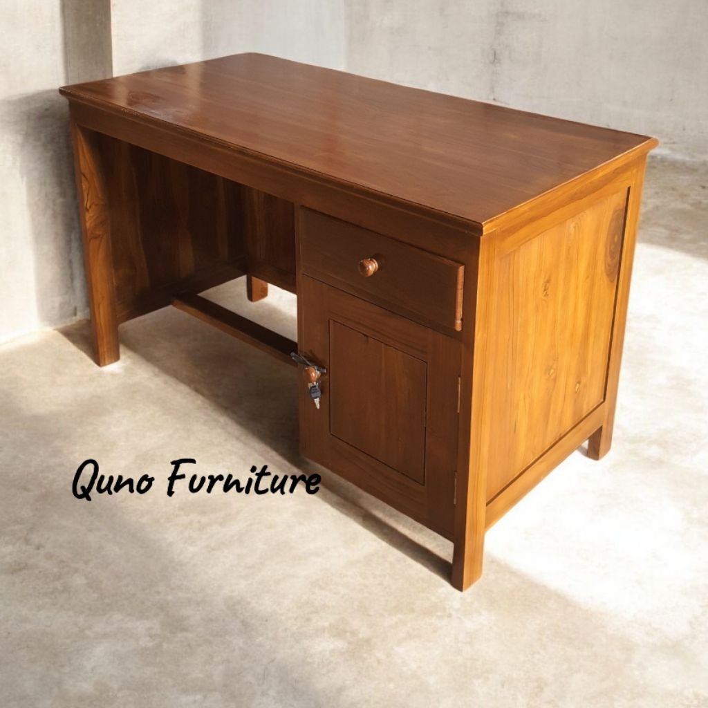 Meja kantor Setengah Biro kayu jati ukuran besar