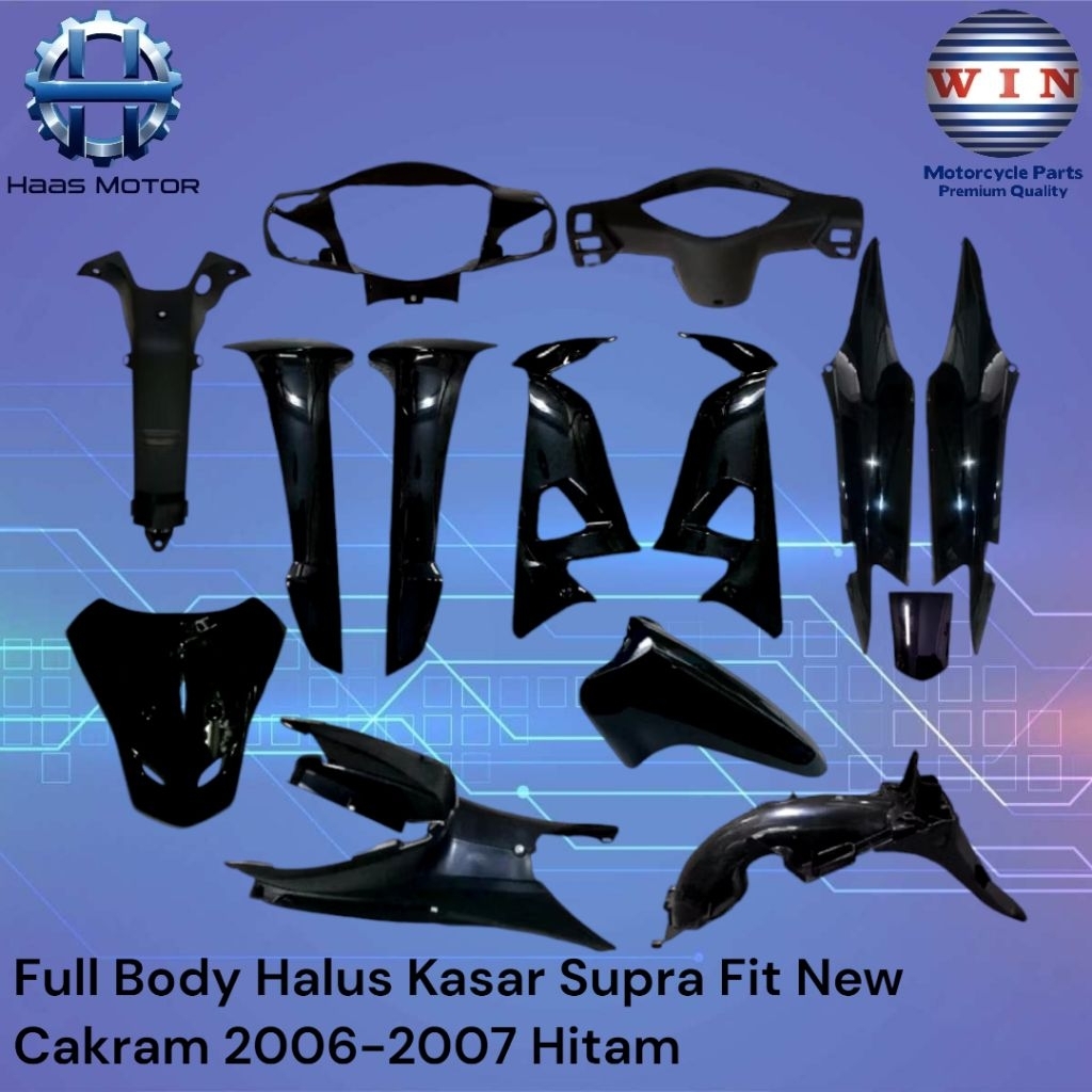 WIN FULL BODY SET HALUS KASAR SUPRA FIT NEW HITAM CAKRAM TROMOL 2006 2007