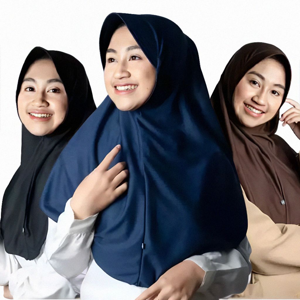 Kerudung Bergo / Hijab Bergo Navy Biru Dongker MTs SMP