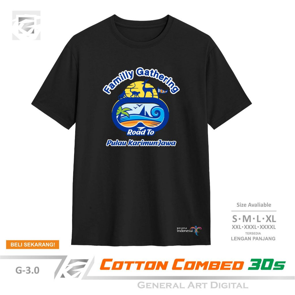Baju Kaos Wisata Road To Pulau KarimunJawa T-Shirt Pria Wanita Kaos Familly Gathering